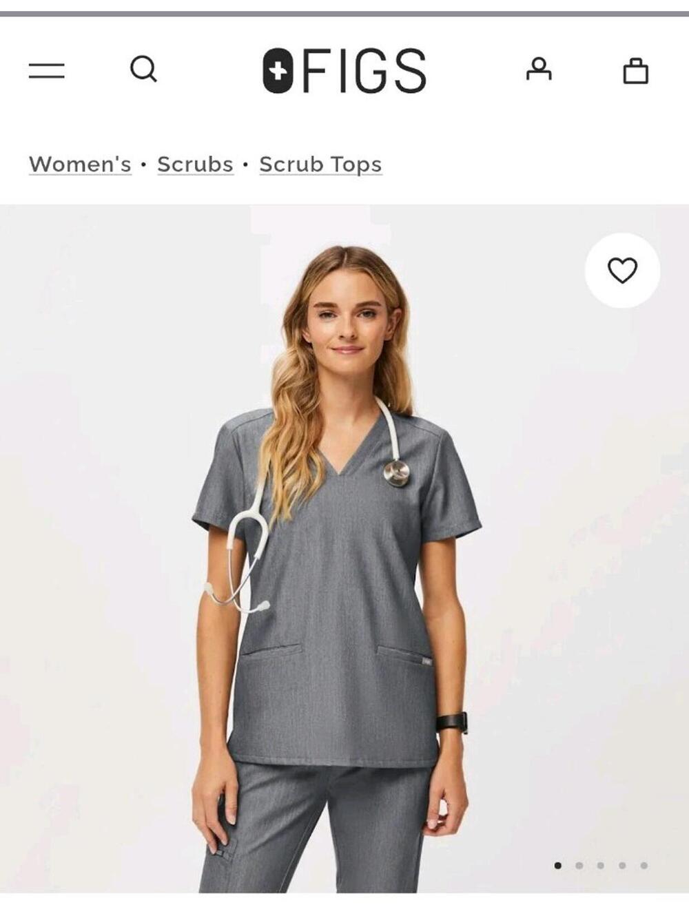Set Of 2 Figs Scrub Tops Casma Gray Womens sz large